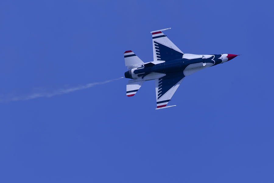 Airplane Photograph - Thunderbirds Solo Underside by Donna Corless