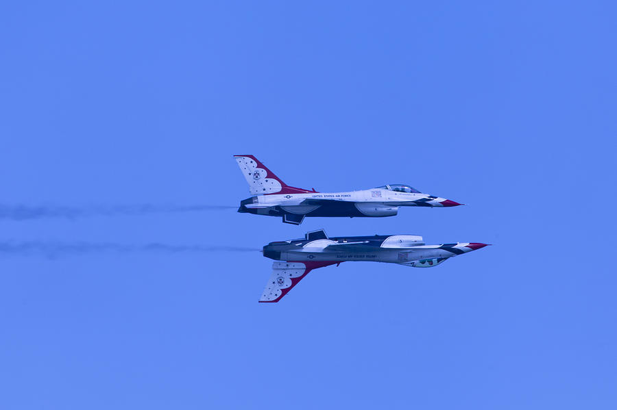 Thunderbirds Solos 6 Over 5 Inverted Photograph by Donna Corless
