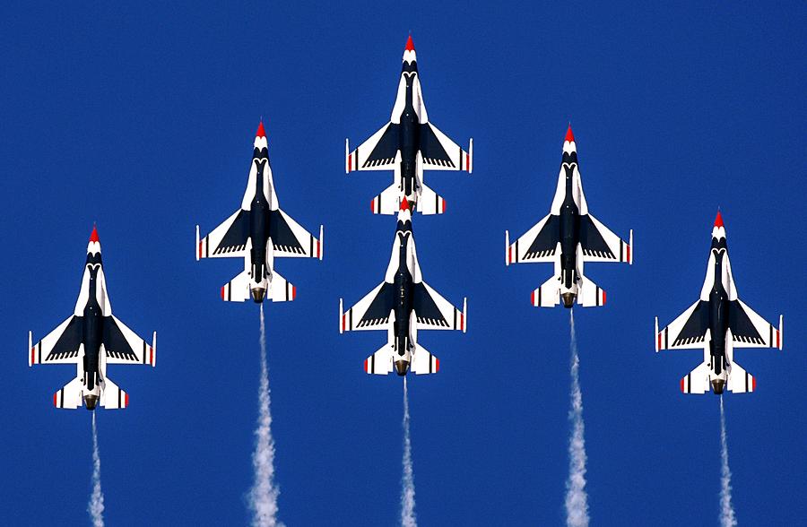 Thunderbirds Vertical Photograph by Benjamin Yeager
