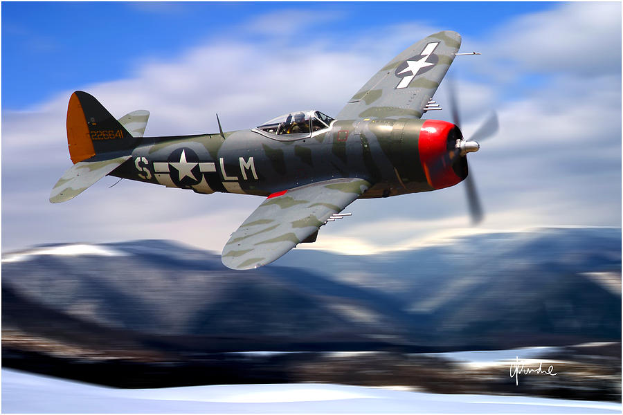 Airplane Photograph - Thunderbolt in the Hills by Craig Purdie