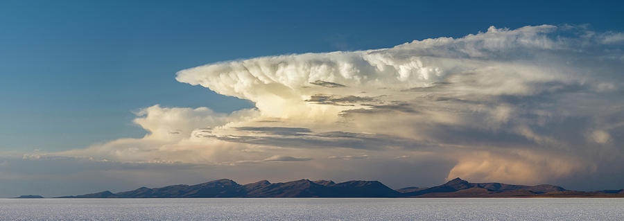 Nature Photograph - Thunderhead Clouds Over The Salt Flats by Panoramic Images