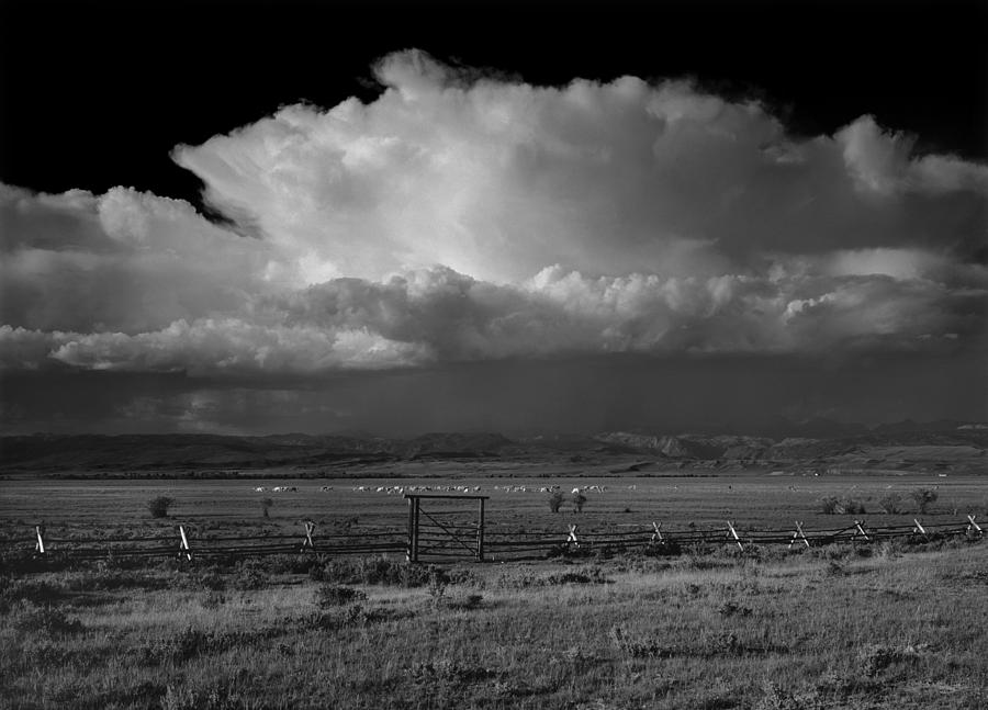 1M9401-BW-Thunderhead over Wind River Mountains Photograph by Ed  Cooper Photography