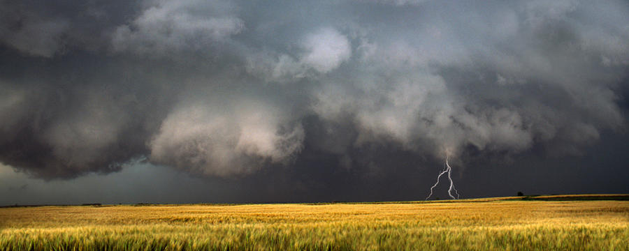 Thunderstorm Advancing Over A Field Photograph by Panoramic Images
