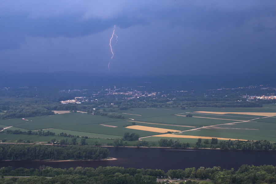 Thunderstorm over Connecticut River Valley from Mount Holyoke Photograph by John Burk