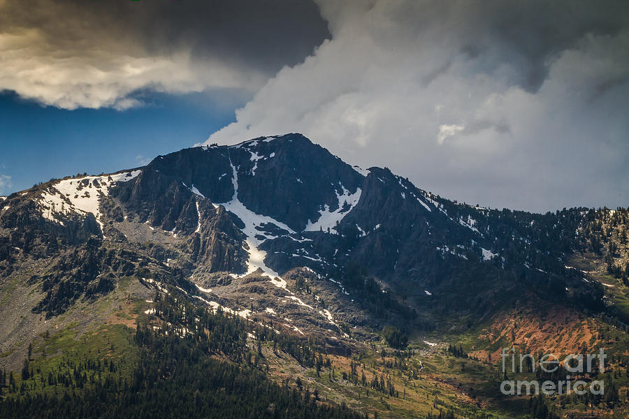 Nature Photograph - Thunderstorm Over Mount Tallac by Mitch Shindelbower