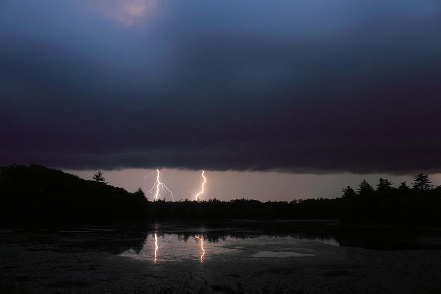 Thunderstorm over Pond Photograph by John Burk