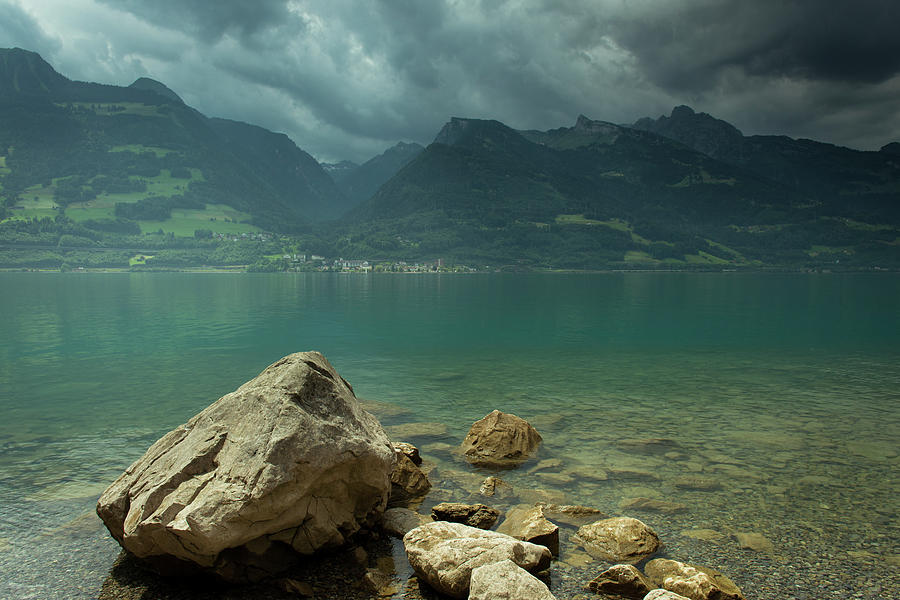 Thunderstorm Over Swiss Lake Photograph by Michael Bischoff Photography