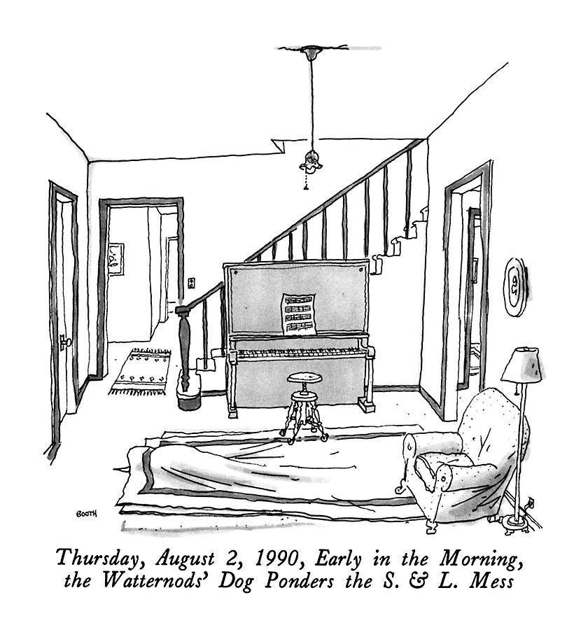 Thursday, August 2, 1990, Early In The Morning Drawing by George Booth