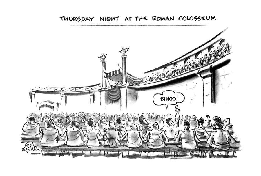 Thursday Night At The Roman Colosseum Drawing by Ed Fisher