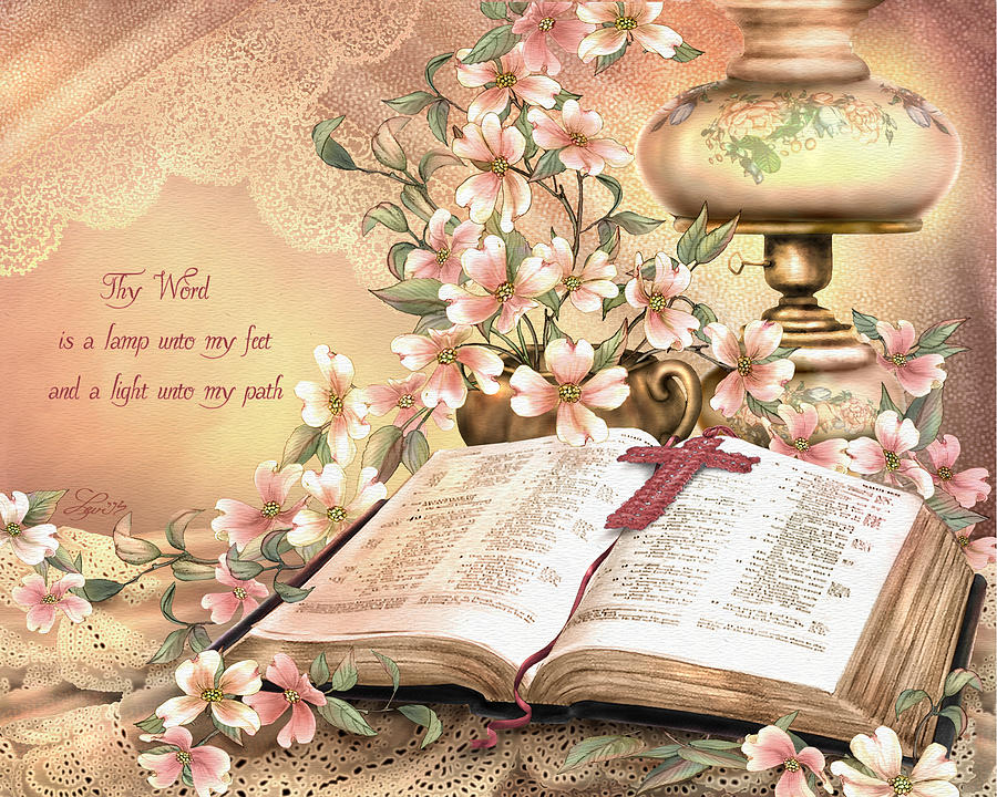 Lamp Painting - Thy Word by Beverly Levi-Parker