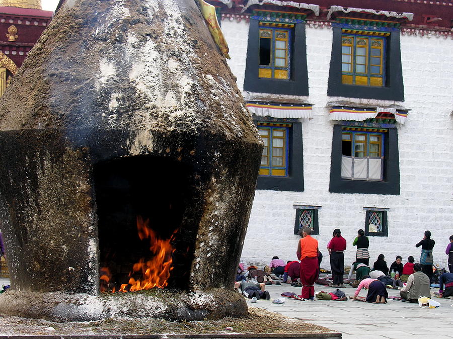 Tibet - Lhasa - Prayer Photograph by Jacqueline M Lewis