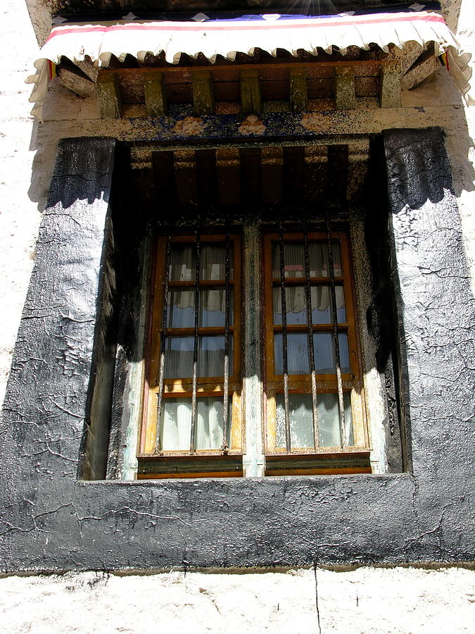 Tibet Photograph - Tibet - Lhasa - Windows by Jacqueline M Lewis