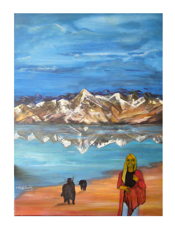 Mountain Painting - Tibet by Heinz Ewig