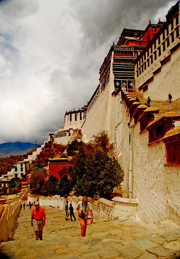Tibet - Lhasa - Potala Palace Ascent Photograph by Jacqueline M Lewis