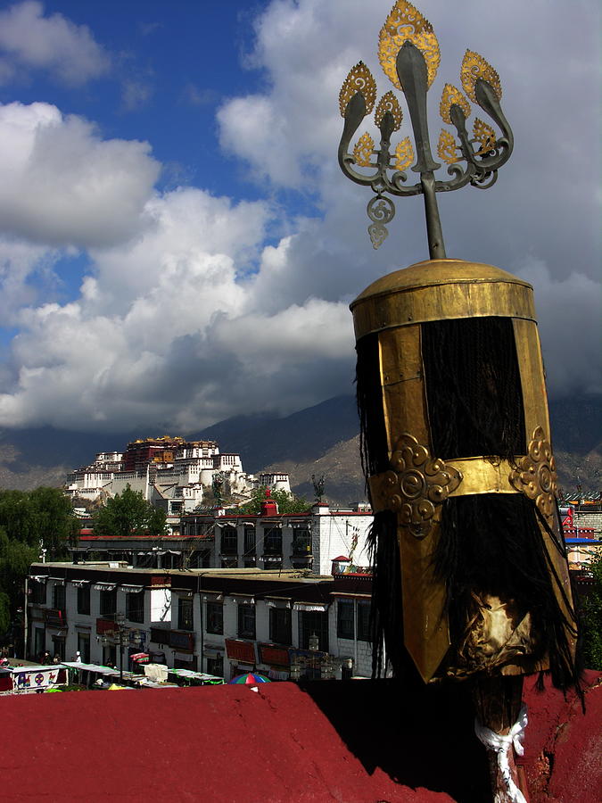 Tibet - Lhasa - Potala Palace from Jokhang Temple Photograph by Jacqueline M Lewis