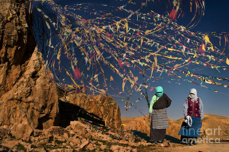 Tibet prayerflags Digital Art by Angelika Drake