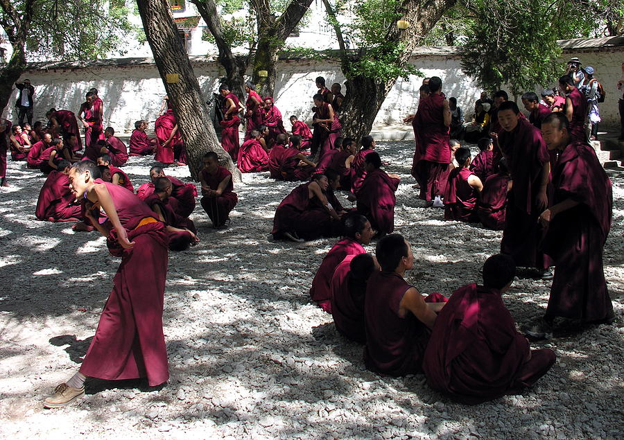 Tibet - Sera Monastery - Monks in Debate Photograph by Jacqueline M Lewis
