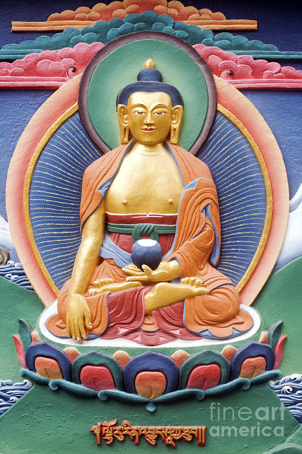 Tibetan buddhist deity wall sculpture Photograph by Tim Gainey