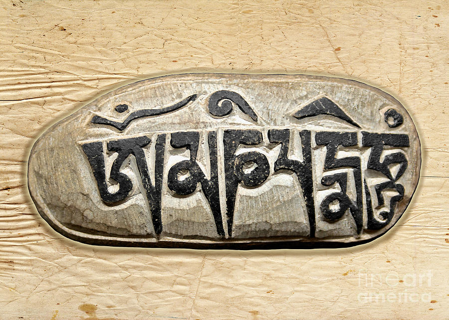 Tibetan Mani Stone - Om mani padme hum Photograph by Gabriele Pomykaj