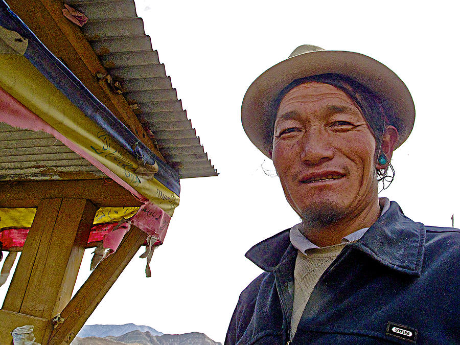 Tibetan Pilgrim on Trail Above Tashi Lhunpo Monastery in Shigatse-Tibet ...