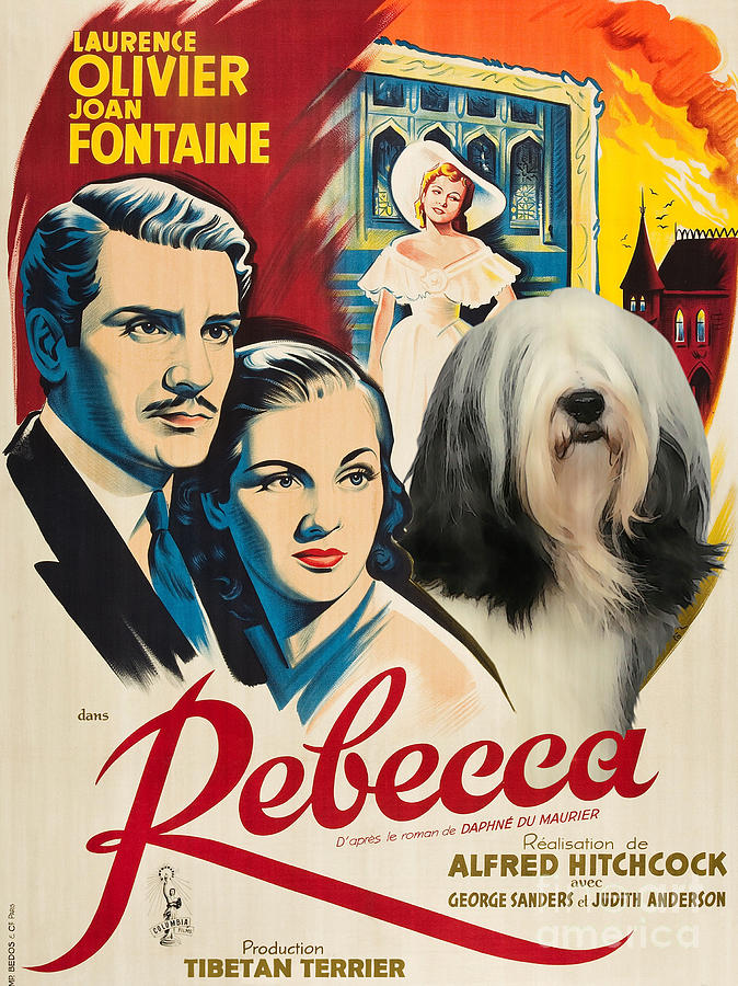 Tibetan Terrier Art - Rebecca Movie Poster Painting by Sandra Sij