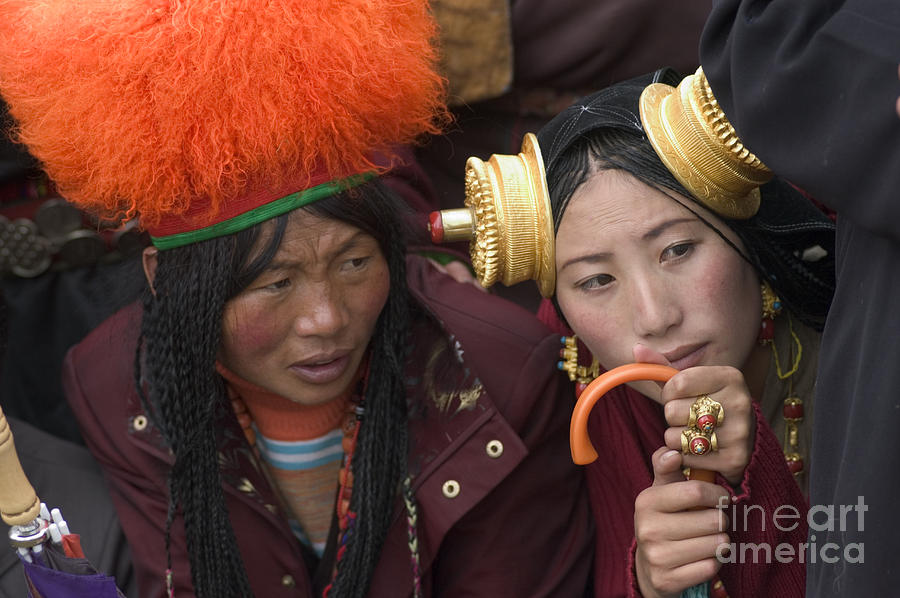 Tibetan Women - Litang Tibet Photograph by Craig Lovell