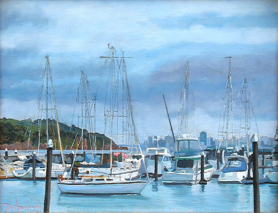 Tiburon Pier Painting by Dominique Amendola - Fine Art America