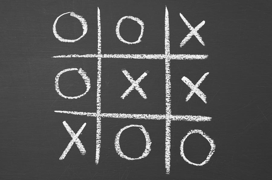Tic-Tac-Toe on a Chalkboard Photograph by Chevy Fleet