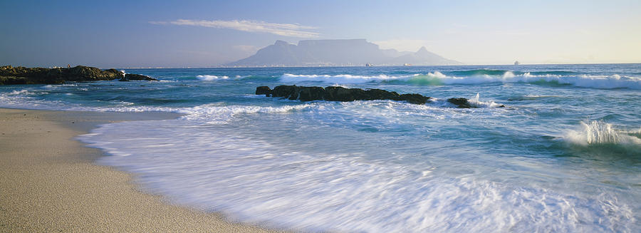 Nature Photograph - Tide On The Beach, Table Mountain by Panoramic Images
