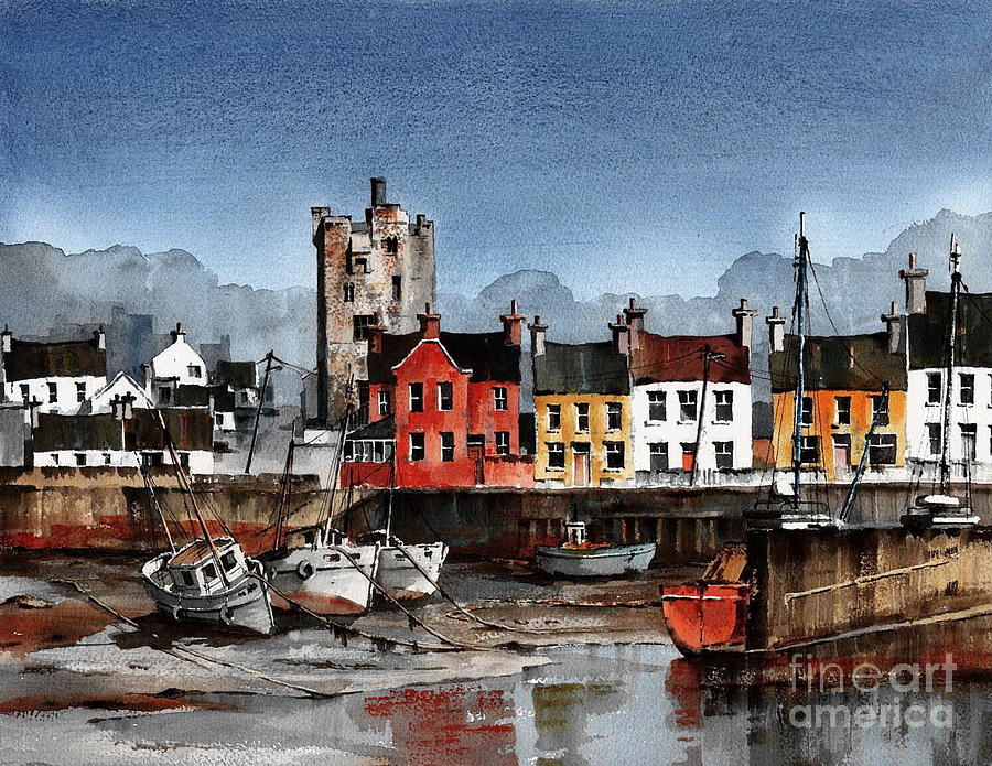 WEXFORD Tide out in Ballyhack Painting by Val Byrne