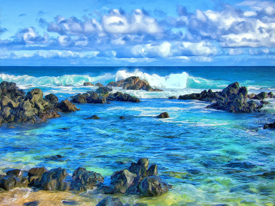 Tide Pool Near Hana Maui Painting by Dominic Piperata