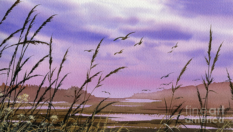 Tideland Sunset Shore Painting by James Williamson
