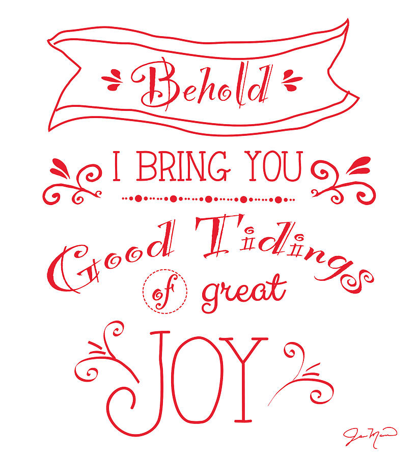 Tidings of Great Joy Red by Jan Marvin Digital Art by Jan Marvin