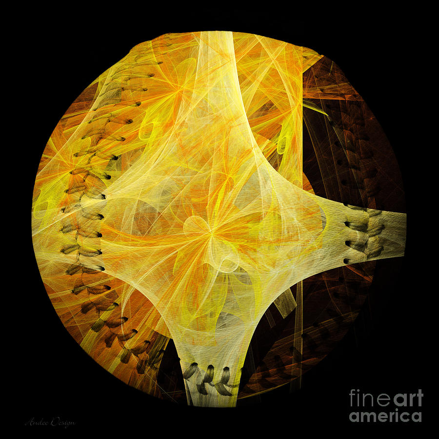 Tie A Yellow Ribbon Baseball Square Digital Art by Andee Design
