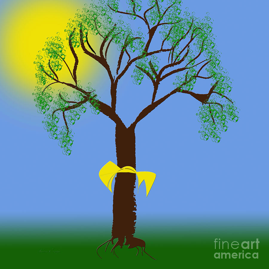 Music Digital Art - Tie A Yellow Ribbon Round The Ole Oak Tree by Andee Design