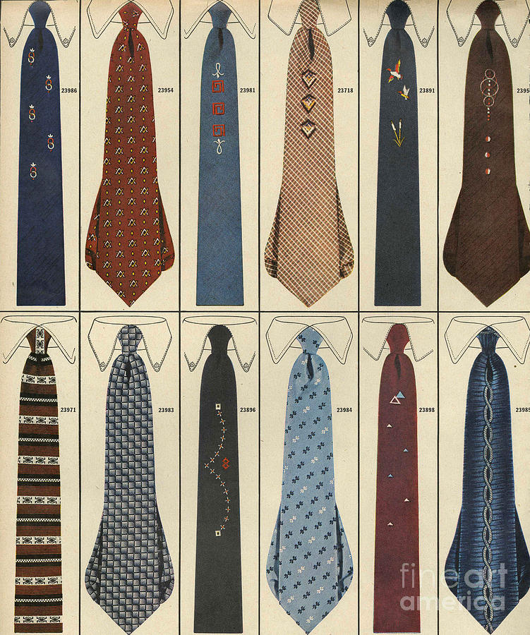 Ties 1950s Usa Ties Mens Drawing by The Advertising Archives - Fine Art ...