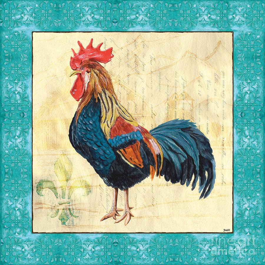 Tiffany Rooster 2 Painting by Debbie DeWitt