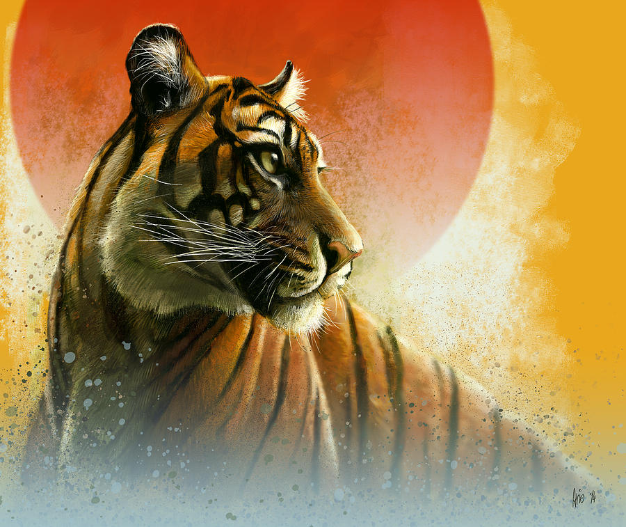 Tiger Digital Art by Arie Van der Wijst