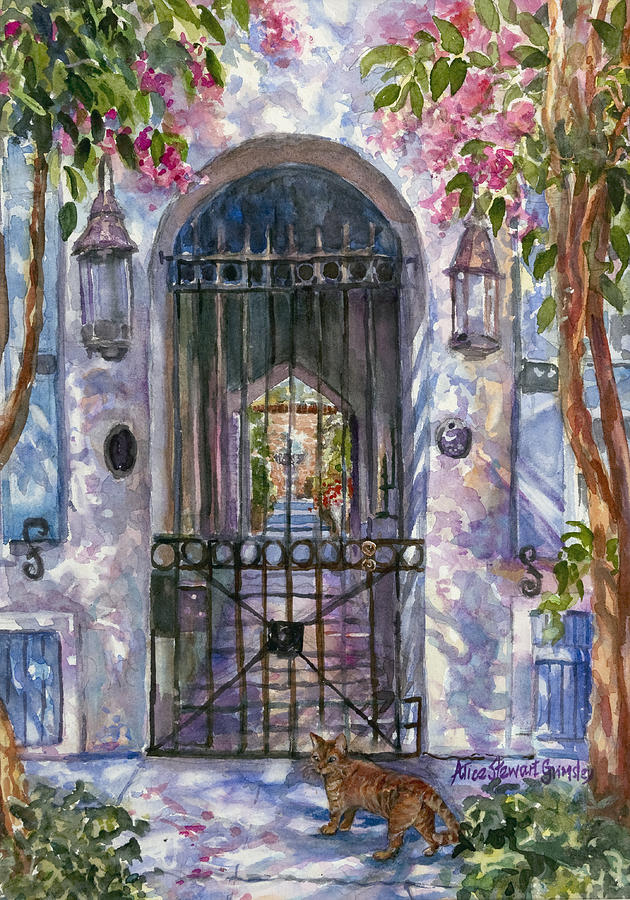 Cat Painting - Tiger at the Gate by Alice Grimsley