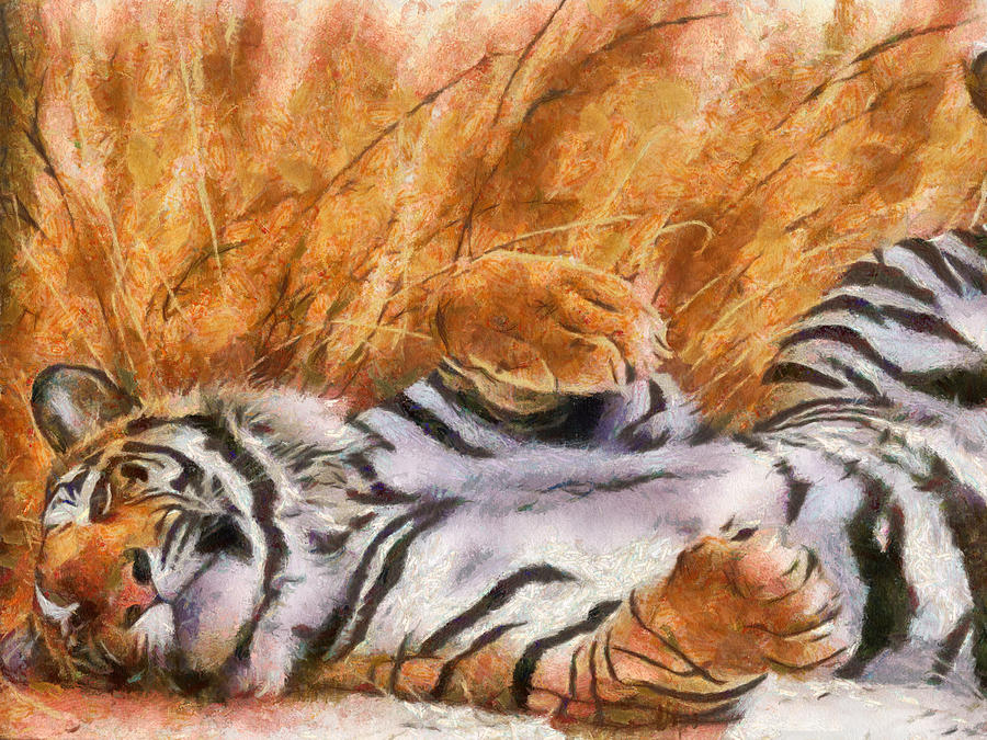 Wildlife Painting - Tiger - big cat by Georgi Dimitrov