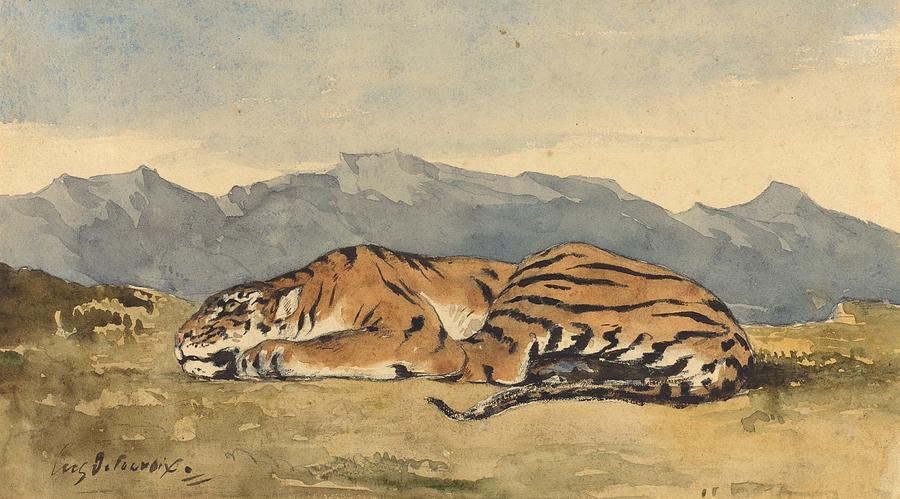 Eugene Delacroix Painting - Tiger by Eugene Delacroix