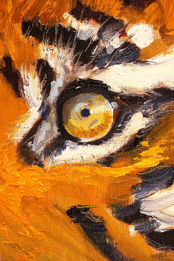 Tiger Eye Painting by Nancy Merkle