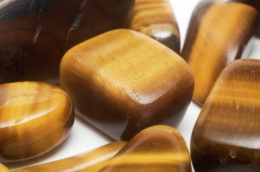 Nature Photograph - Tiger Eye Ochre Gemstones by Photostock-israel/science Photo Library