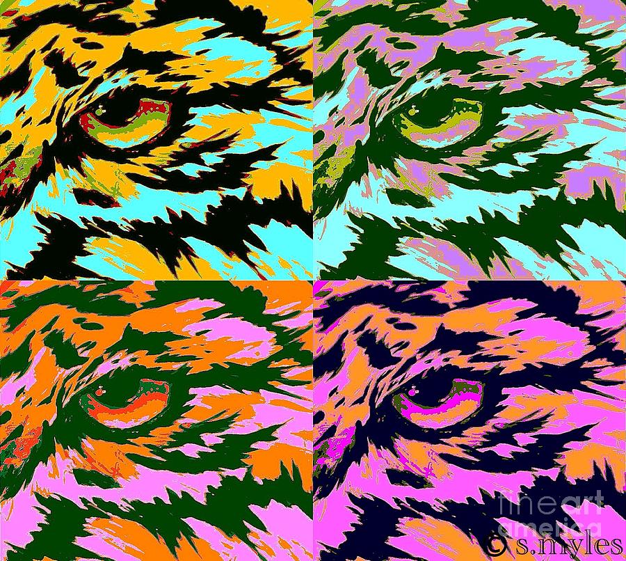 Tiger Eye Pop Painting by Saundra Myles