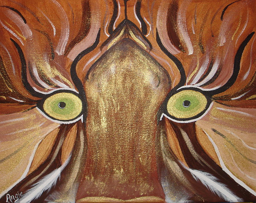 Tiger Eyes Painting by Angie Butler