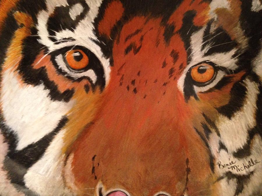 Wildlife Pastel - Tiger Eyes by Renee Michelle Wenker