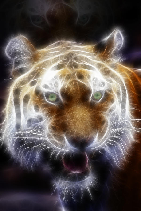Tiger Painting - Tiger Greatness Digital Painting by Georgeta Blanaru