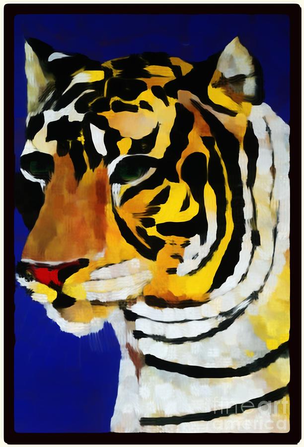 Cat Painting - Tiger in Waiting Impression by Saundra Myles