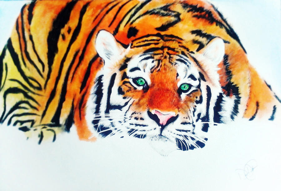 Tiger Ink Painting Painting by Desire Doecette