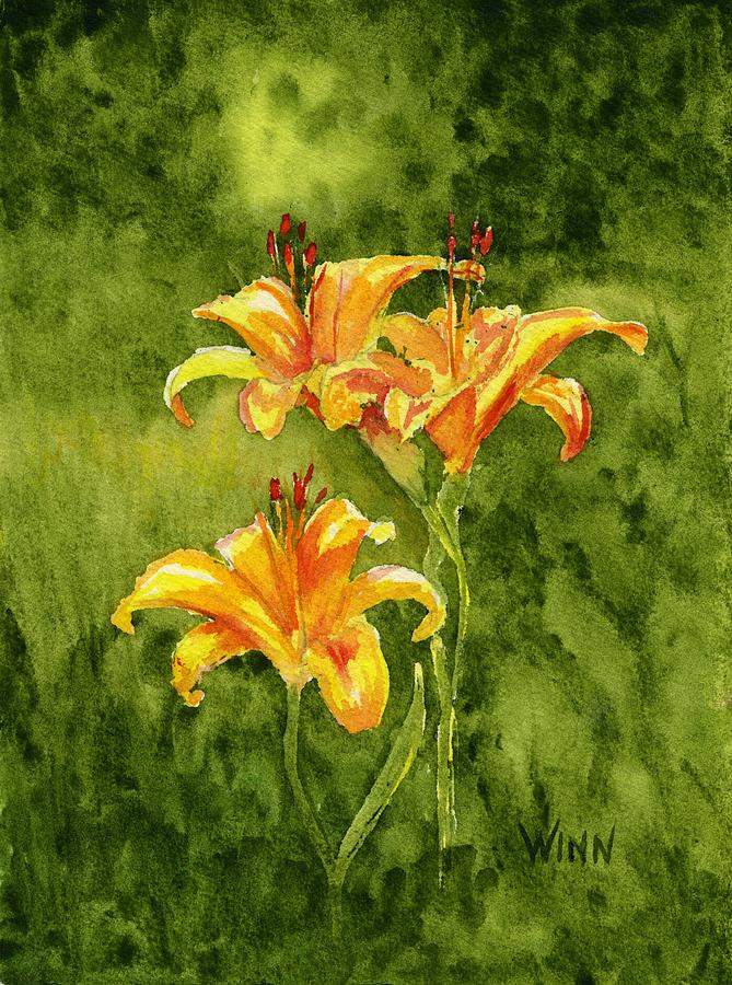 Flower Painting - Tiger lilies by Brett Winn